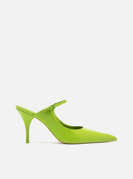 Mule Verde Arezzo Cetim Salto Fino Tira