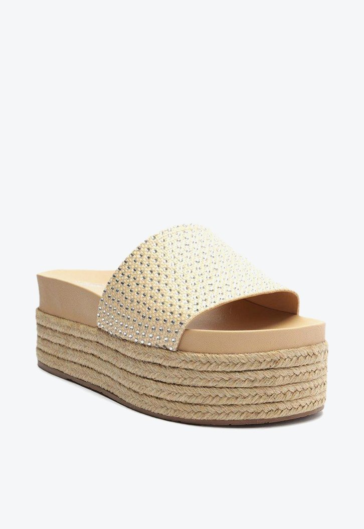 Sandália Flatform Bege Arezzo Natural Palha