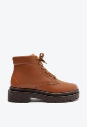 Bota Coturno Marrom Anacapri Cano Curto Maxi Tratorado