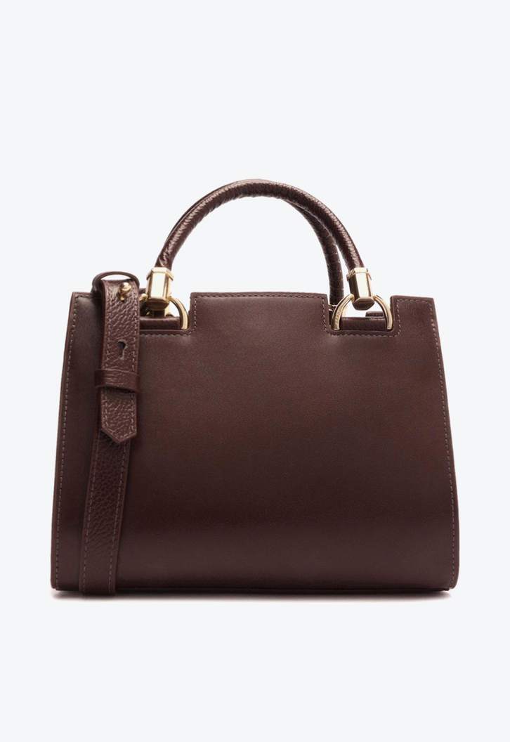 Bolsa Tote Vinho Arezzo Couro Abraccio Média