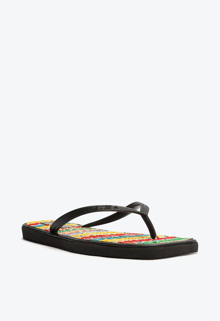 Chinelo De Dedo Preto Brizza Square Crochê