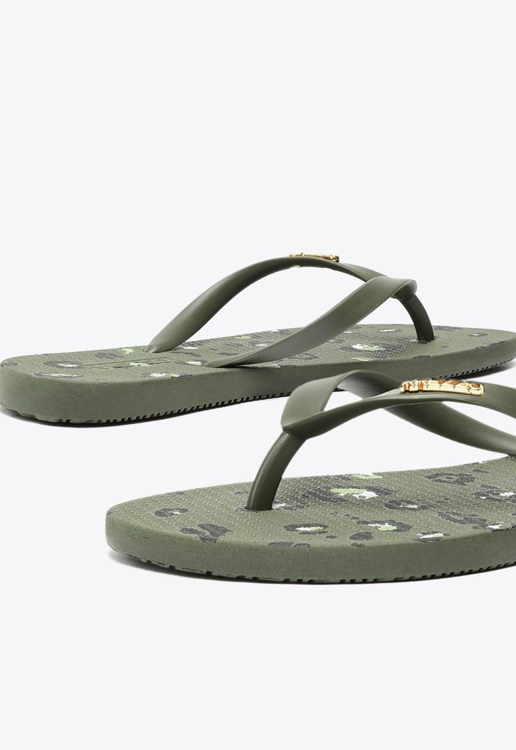 Chinelo De Dedo Animal Print Verde Brizza