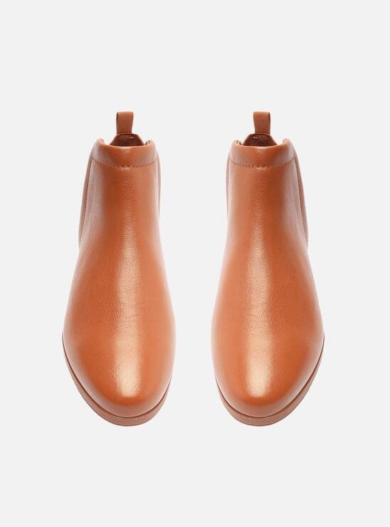 BOTA MARROM AREZZO COURO CANO CURTO SALTO BAIXO SOFT