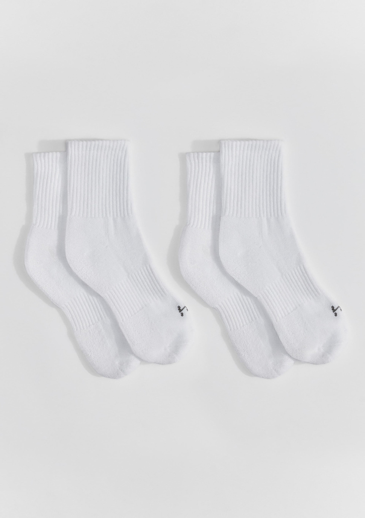 Kit 2 Pares de Meia Branca Hering Esportiva Cano Longo