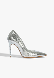 Scarpin Stiletto Glitter Prata