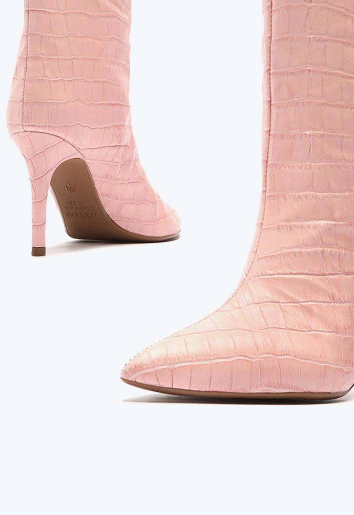 Bota Rosa Arezzo Soft Croco Cano Alto Miranda