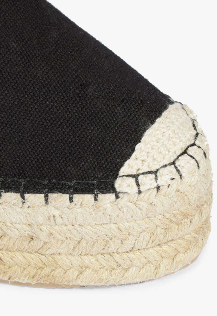 Sandália Plataforma Espadrille Preto
