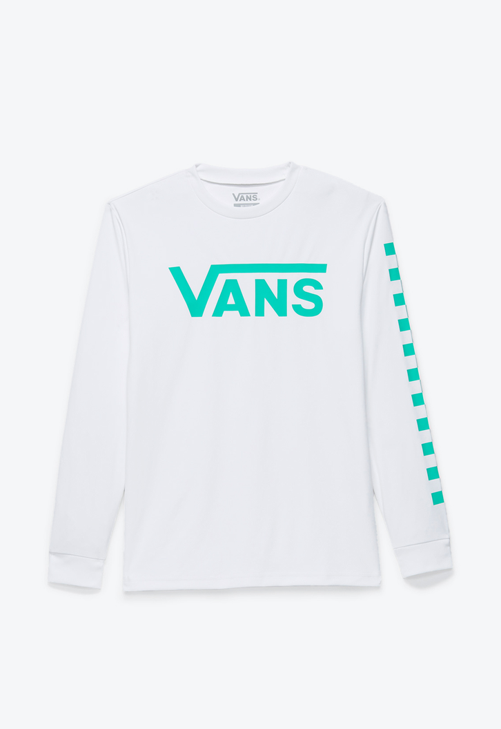 Camiseta Vans Classic Checker Sun Ls White Waterfall Infantil