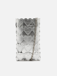 Mini Bag Porta-celular Prata Arezzo Couro Love