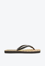 Chinelo De Dedo Preto Brizza Square Crochê
