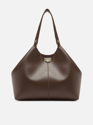 Bolsa Shopping Marrom Arezzo Grande Encaixe Metal