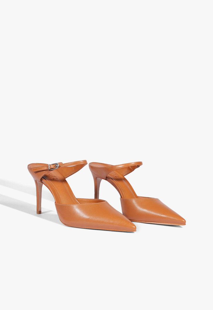Mule Laura Couro Marrom