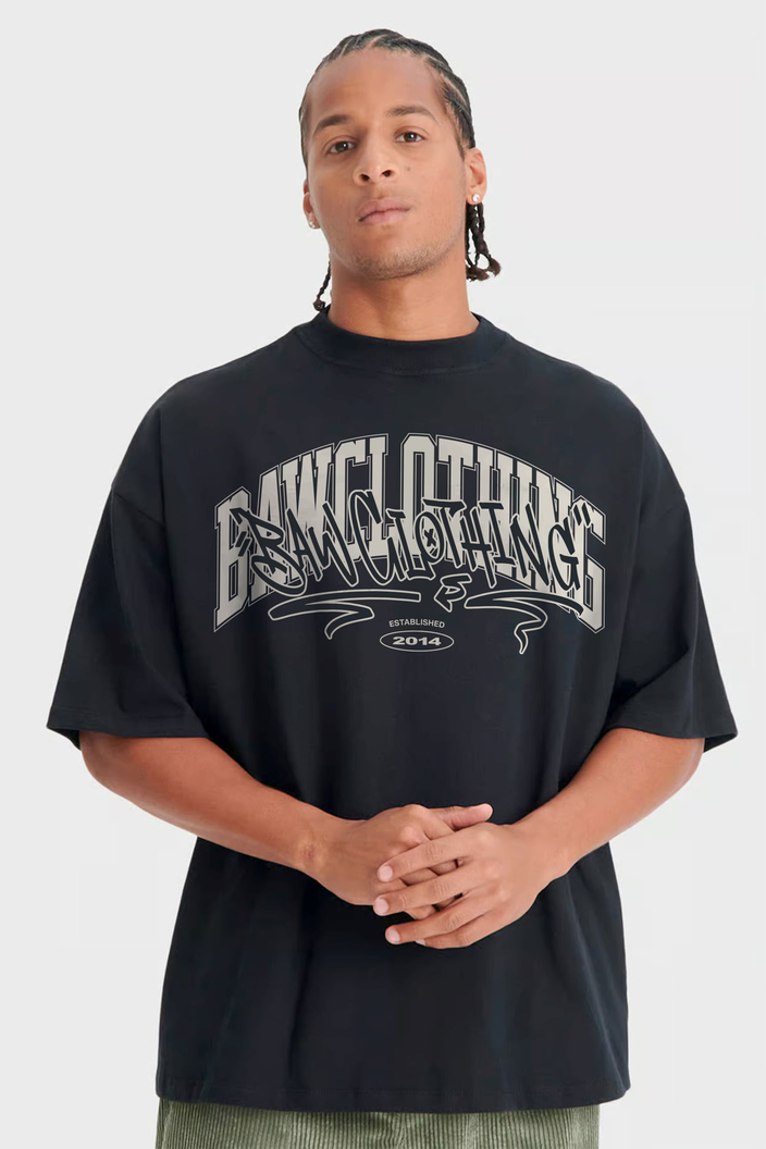 CAMISETA PRETA BAW OVERSIZED STREET ACADEMICS