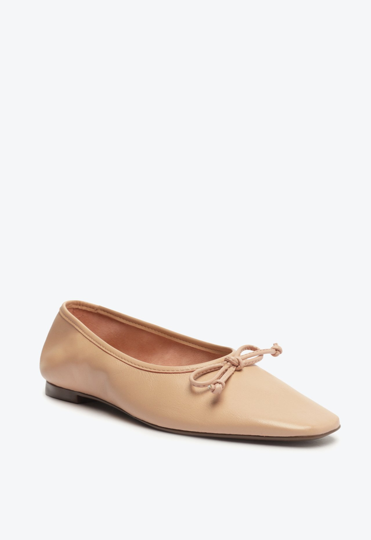 Sapatilha Ballerina Laço Bico Fino Rosa Claro