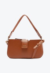 Bolsa Tiracolo Marrom Anacapri Baguete Média Gorgurão