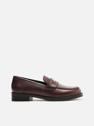 Mocassim Marrom Couro Bloco Costuras