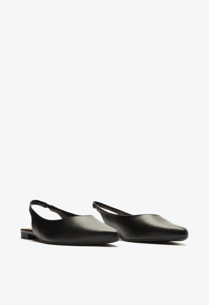 Sapatilha Preta Anacapri Slingback Bico Fino