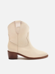 Bota Western Branca Arezzo Couro Cano Curto Alícia