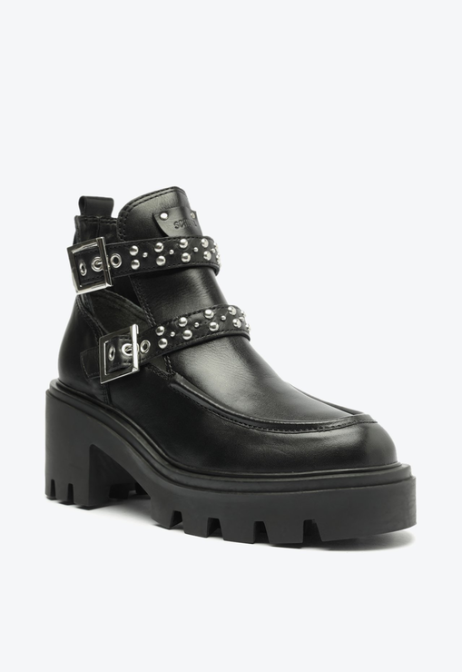 Bota Fivela Couro Preta