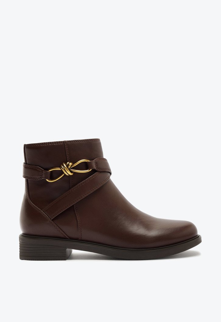 Bota Cano Curto Metal Orgânico Marrom