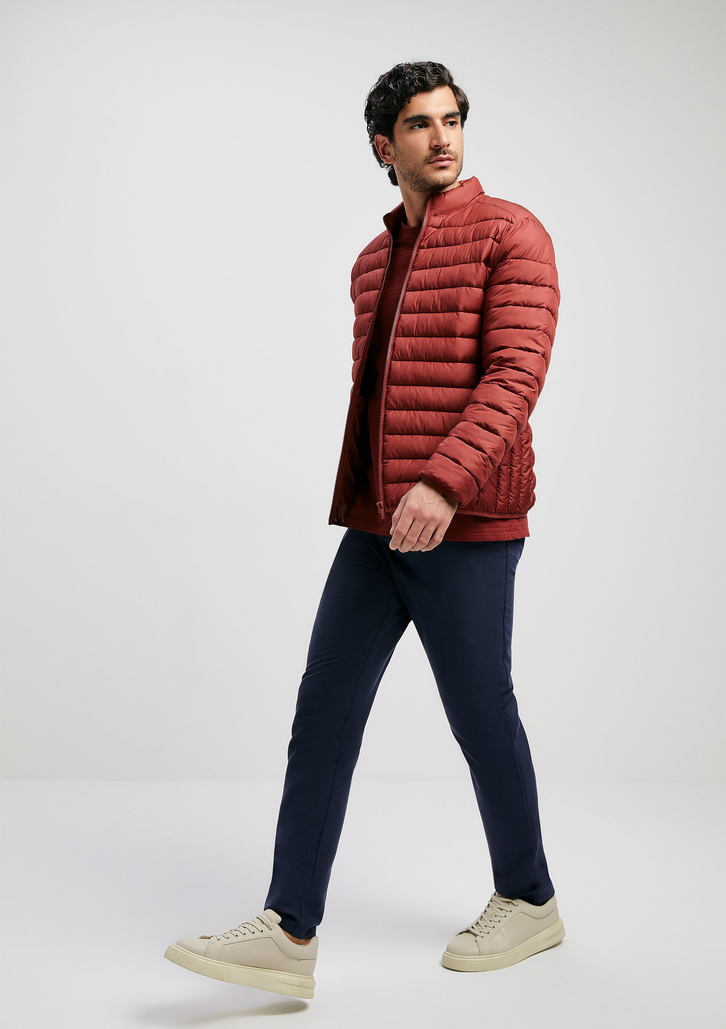 Jaqueta Marrom Médio Hering Básica Masculina Puffer Comfort