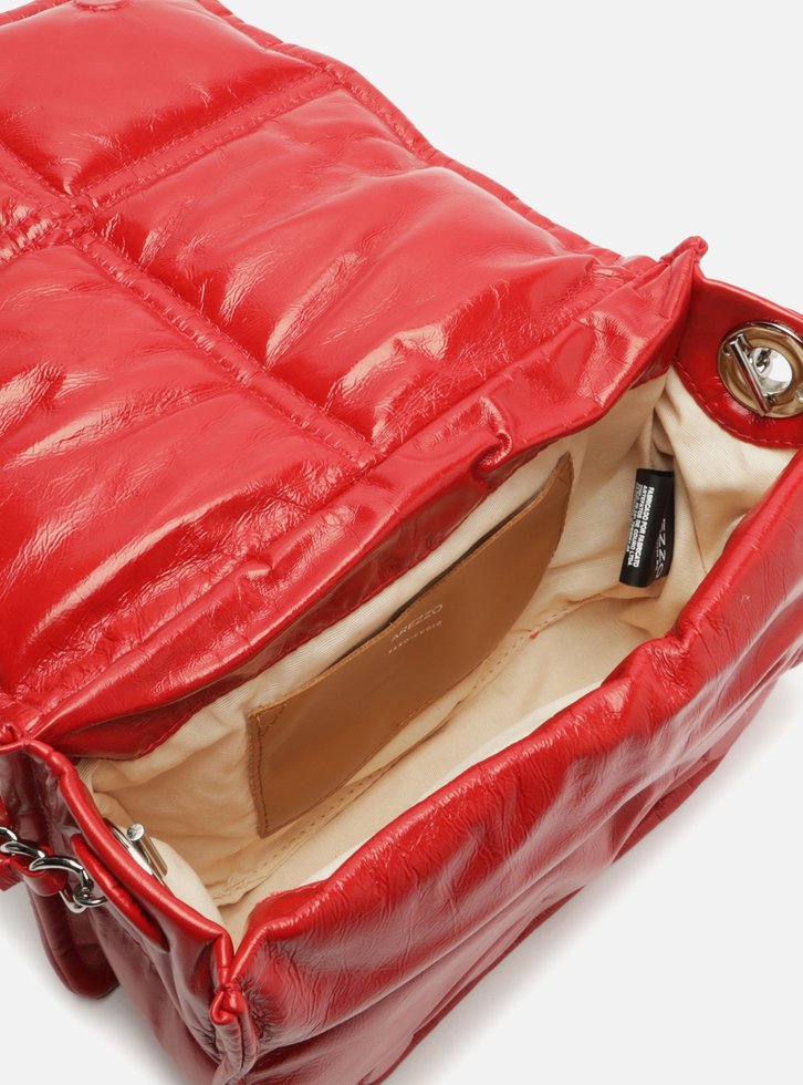 Bolsa Tiracolo Vermelha Arezzo Couro Puffy Média