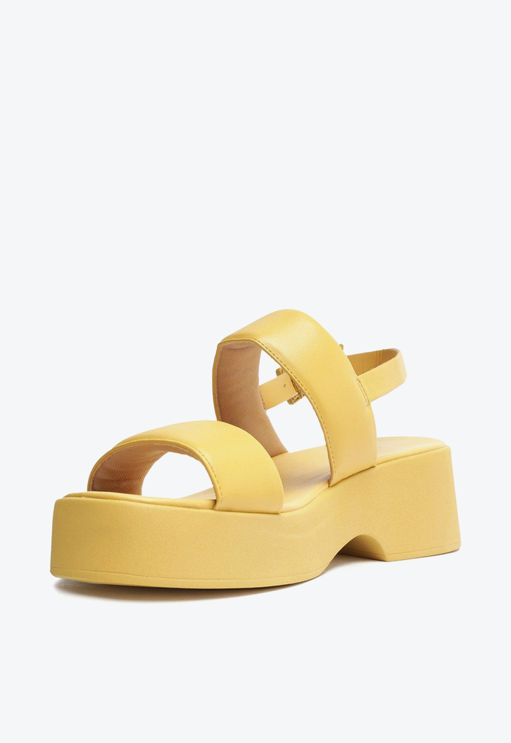Sandália Flatform Amarela Anacapri Mirella Duas Tiras