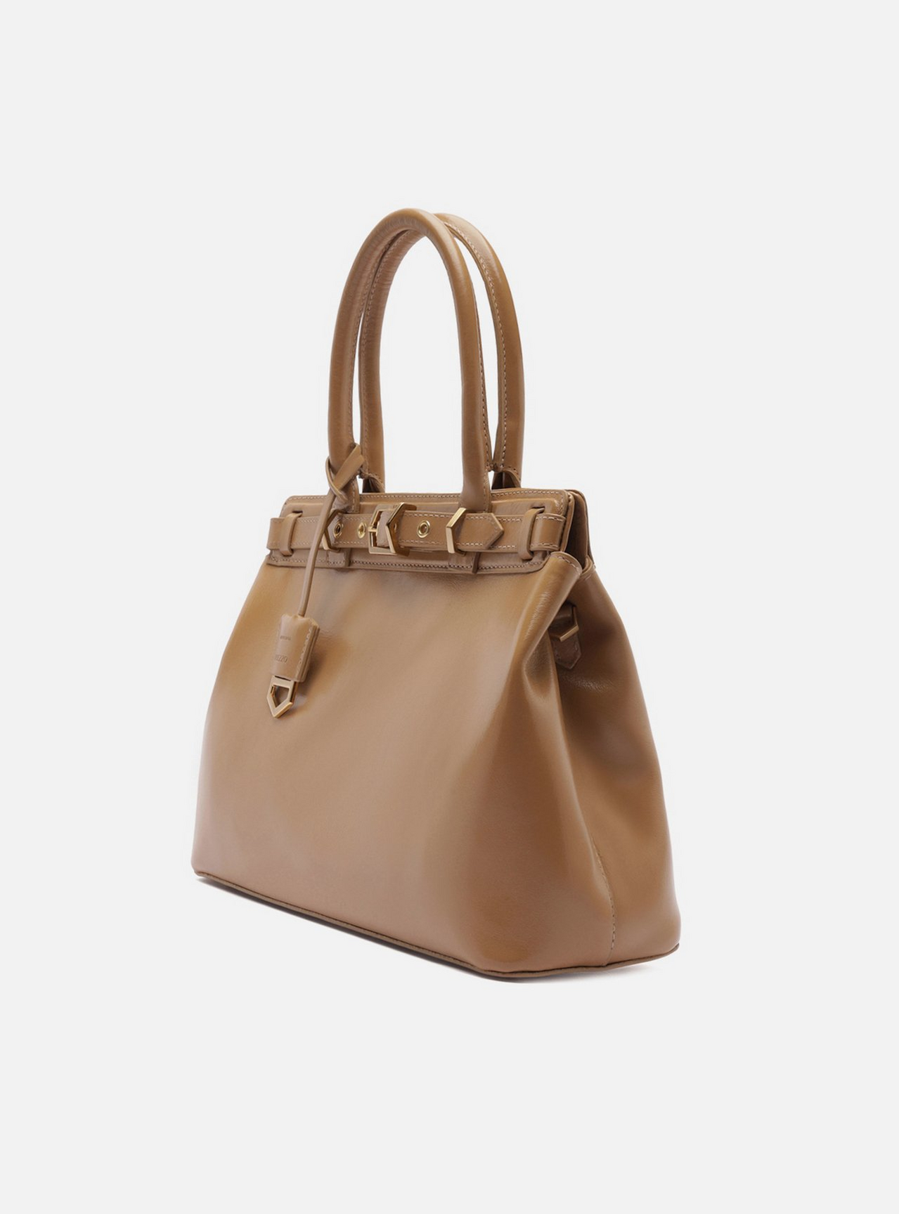 Bolsa Tote Bege Couro Grande Bag Charm Victória | ZZ MALL