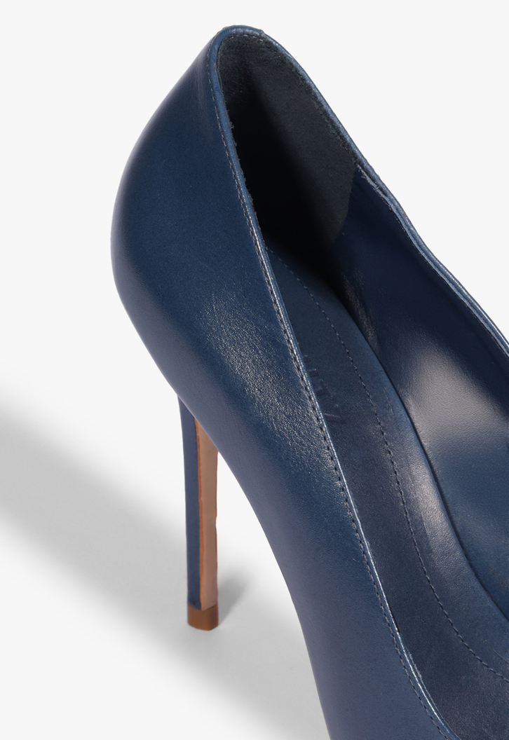 Scarpin Ines High Couro Azul