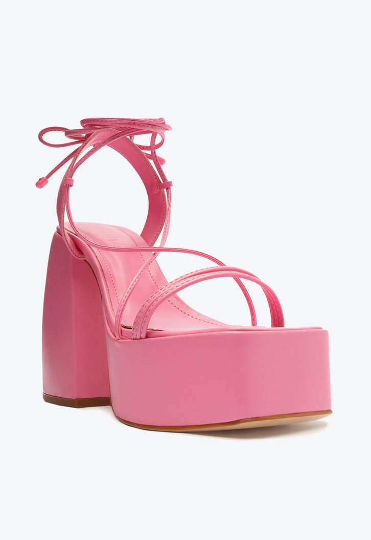 SANDÁLIA PLATAFORMA ROSA SCHUTZ ARETHA LACE UP