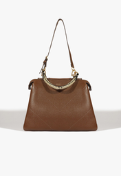 Bolsa Tote Flare Couro Marrom