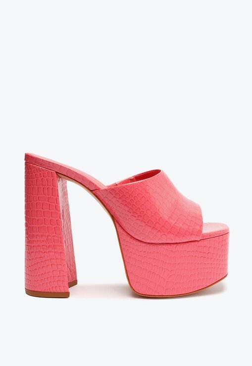 SANDÁLIA MULE ROSA SCHUTZ DONATELLA CROCO