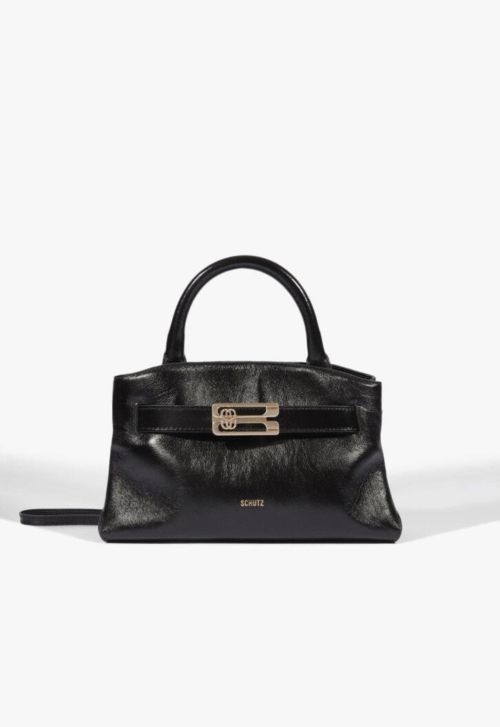 Bolsa Schutz Hobo Média Heather Couro Preta