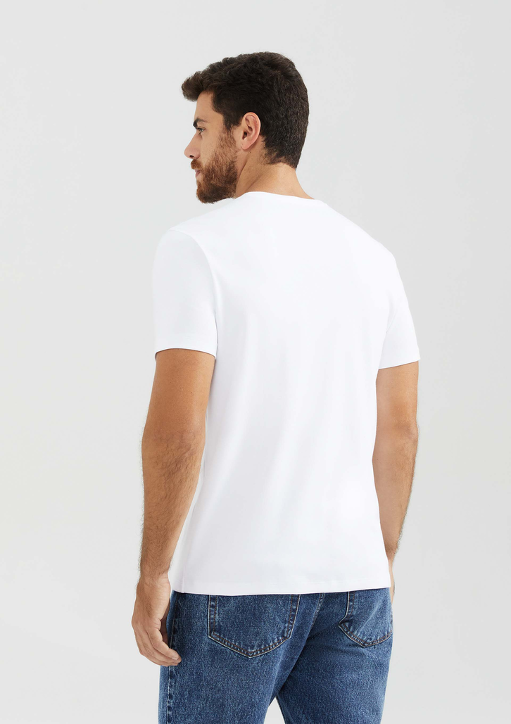 Camiseta Branca Hering Manga Curta Super Cotton Pima
