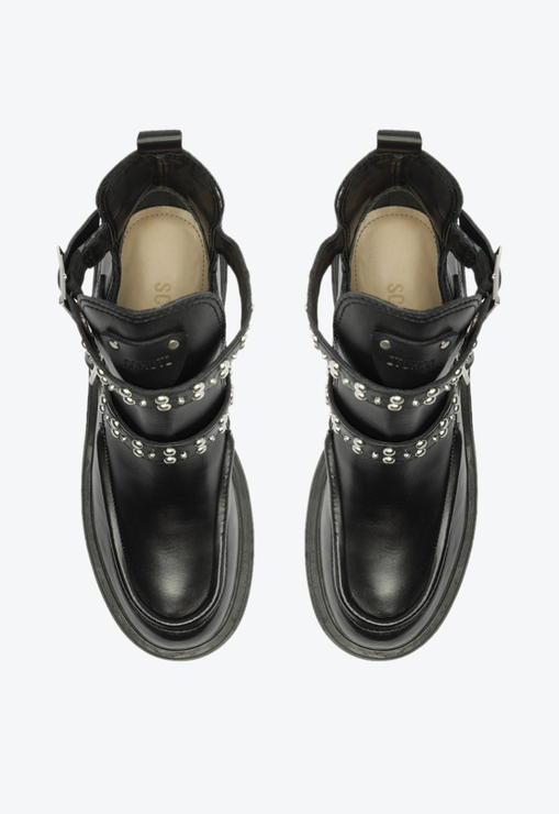 Bota Fivela Couro Preta