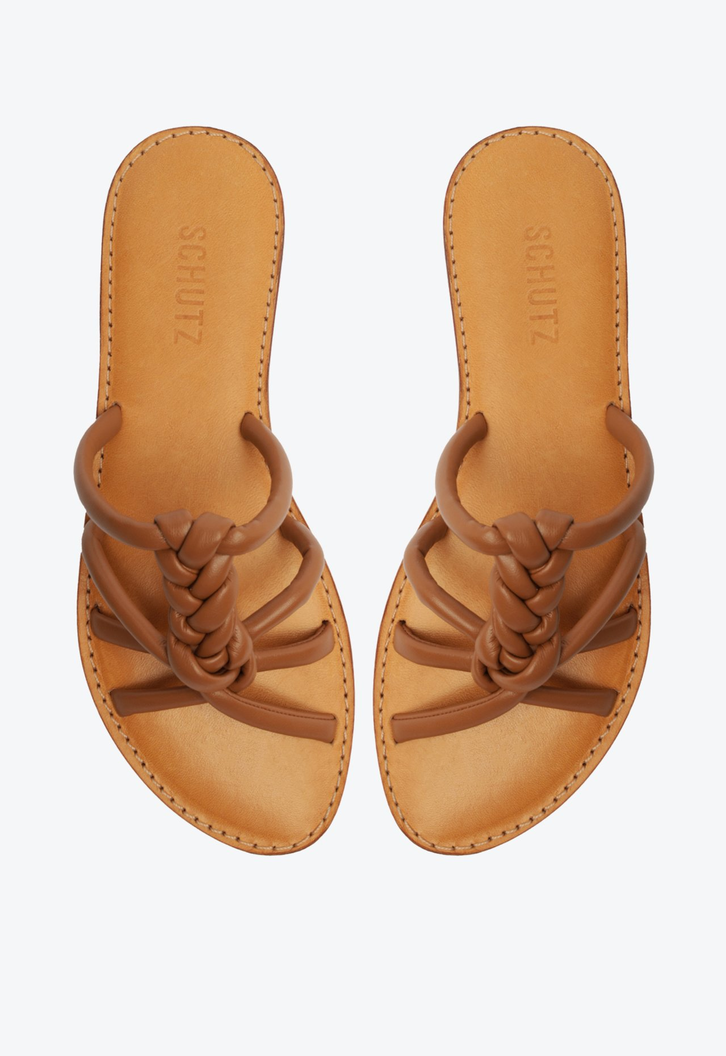 Sandália Rasteira Anabel Flat Marrom