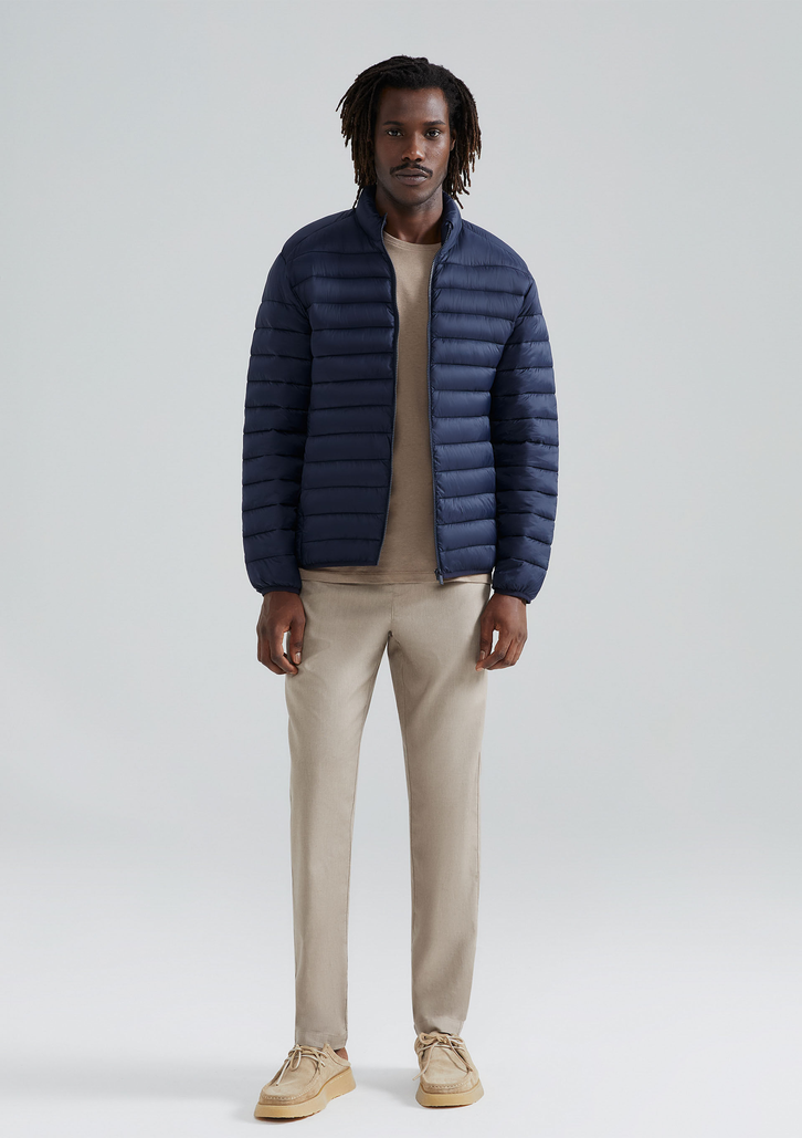 Jaqueta Azul Marinho Hering Básica Masculina Puffer Regular Matelassê