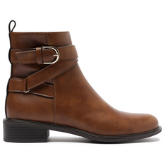 Bota Cano Curto Fivela Marrom