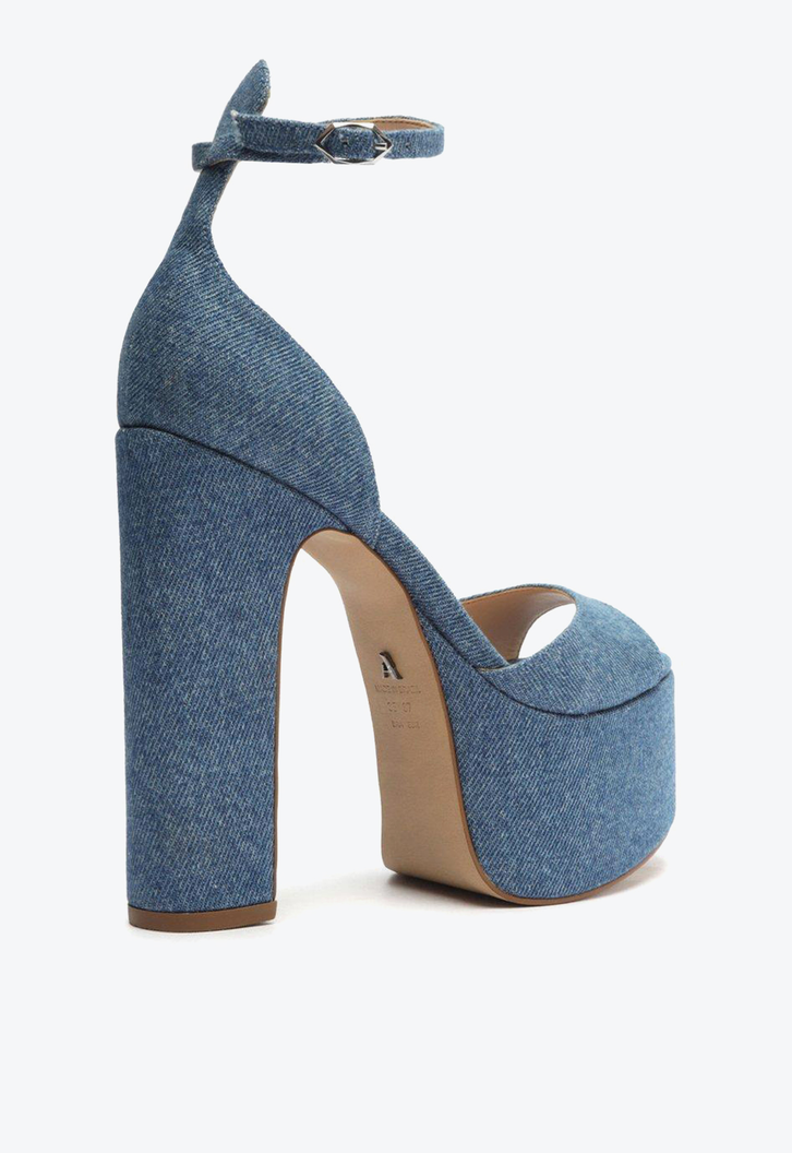 Sandália Meia Pata Azul Jeans Arezzo Madison