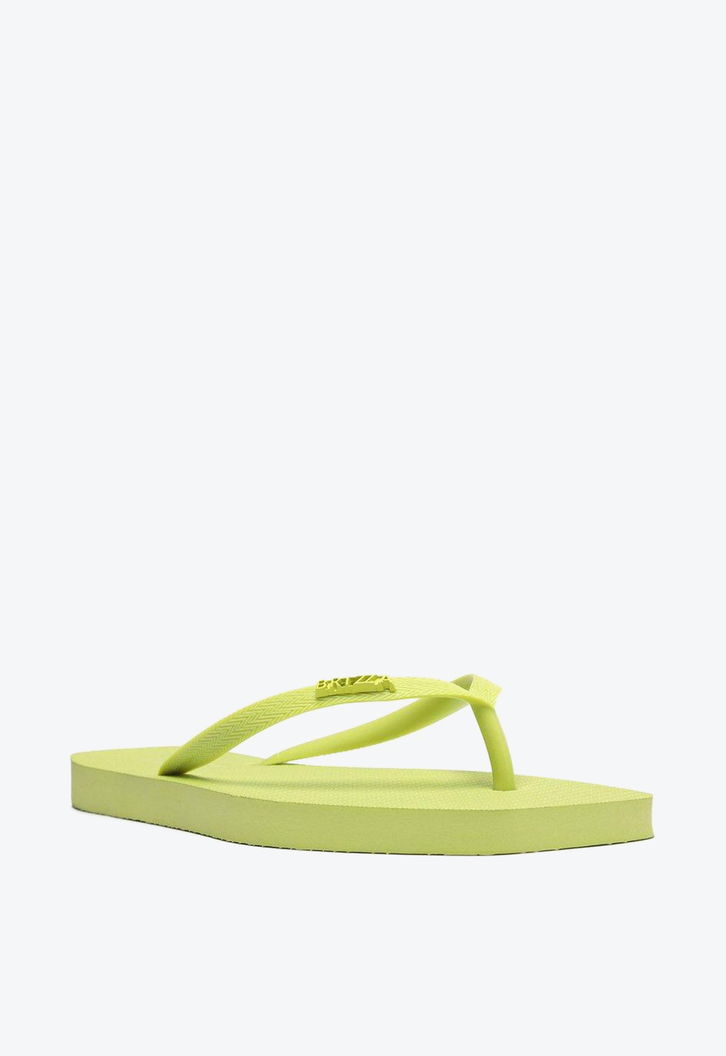 Chinelo de Dedo Verde Bico Quadrado Tiras Brizza