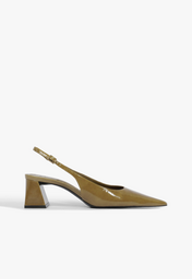 Scarpin Slingback Rhonda Mid Couro Vermelho | ZZ MALL