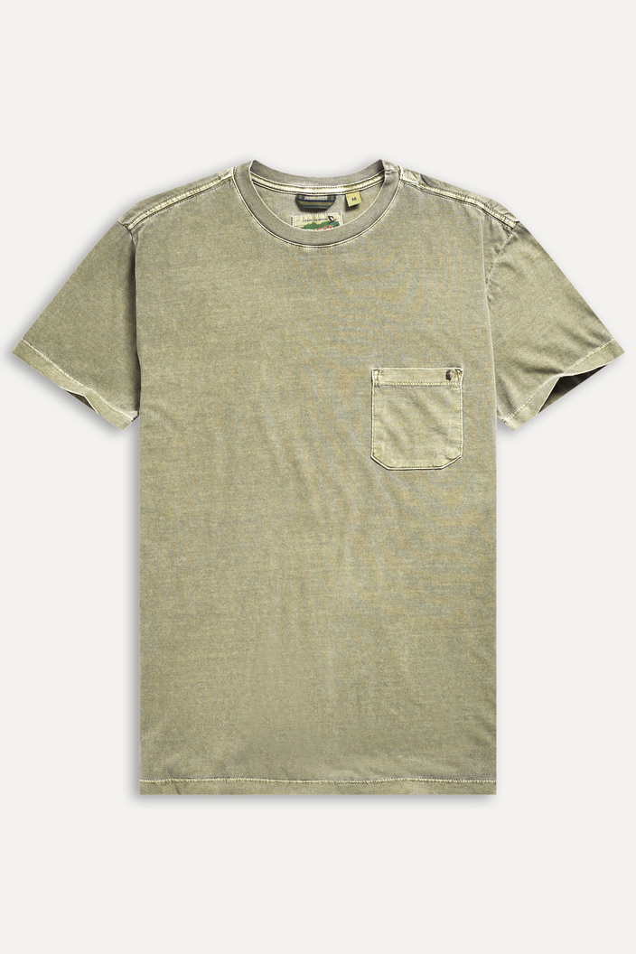 Camiseta Verde Reserva Regular Com Bolso Stoned Trail