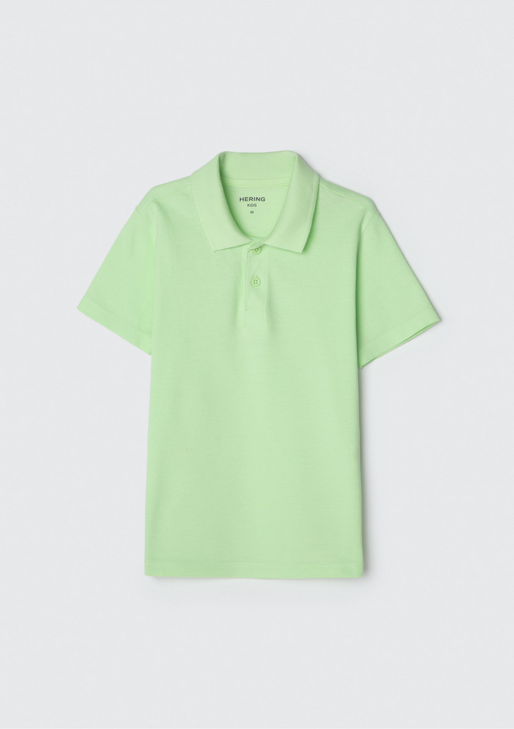 Camisa Básica Verde Claro Hering Polo Infantil Menino Manga Curta Em Piquet