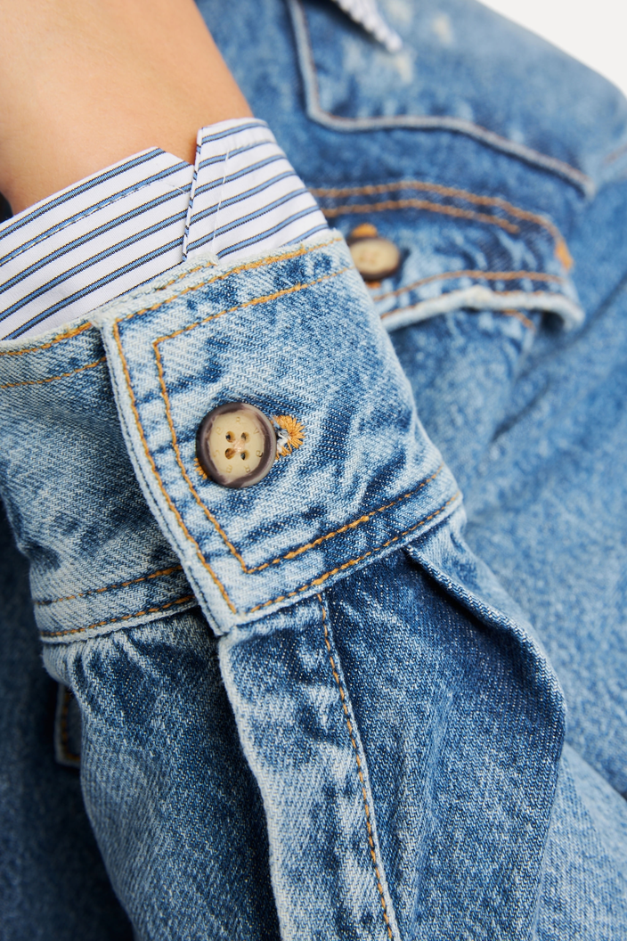 MACAQUINHO AZUL REVERSA JEANS MANGA LONGA | ZZ MALL