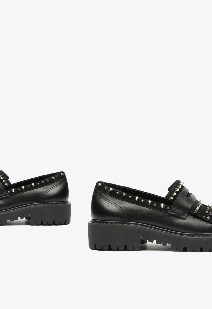 Mocassim Preto Schutz Couro Tratorado