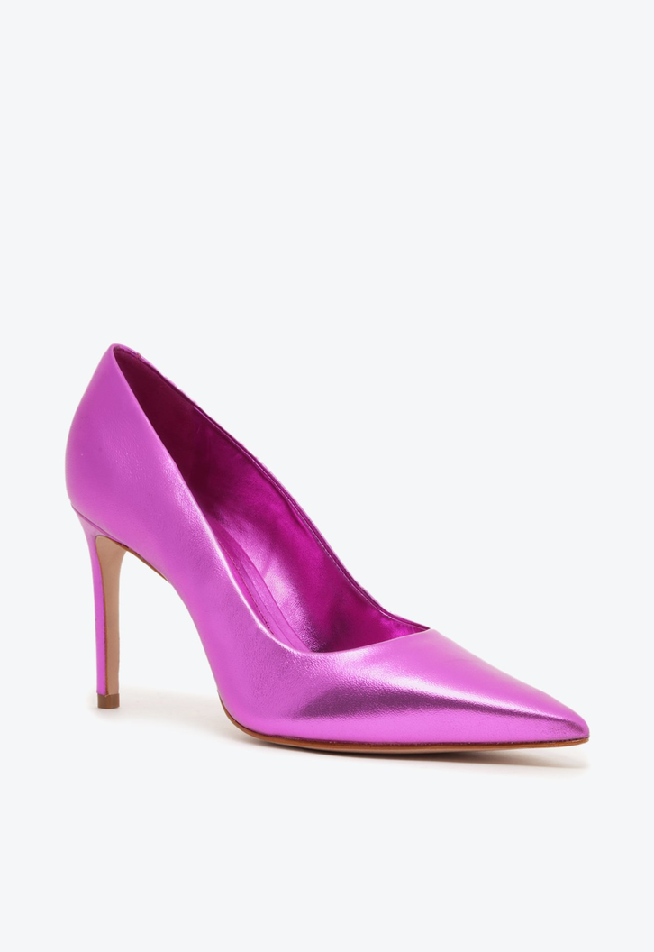 Sapato Scarpin Metalizado Rosa