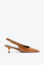 Scarpin Marrom Schutz Slingback Ciara Pump Mid Couro