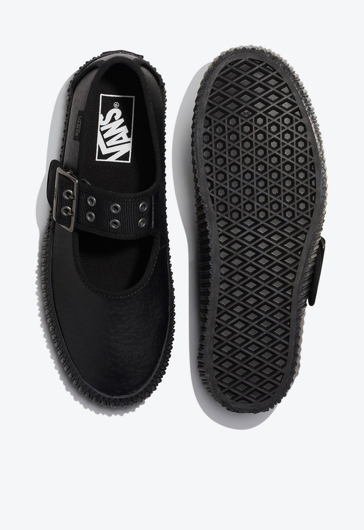 Tênis Mary Jane Creeper Grunge Core Black Leather