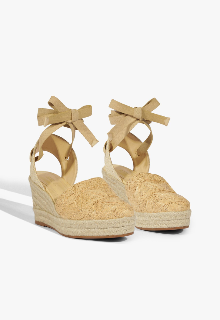 Sandália Wedge Bege