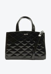 Bolsa Tote Preta Anacapri Média Matelassê Triangular
